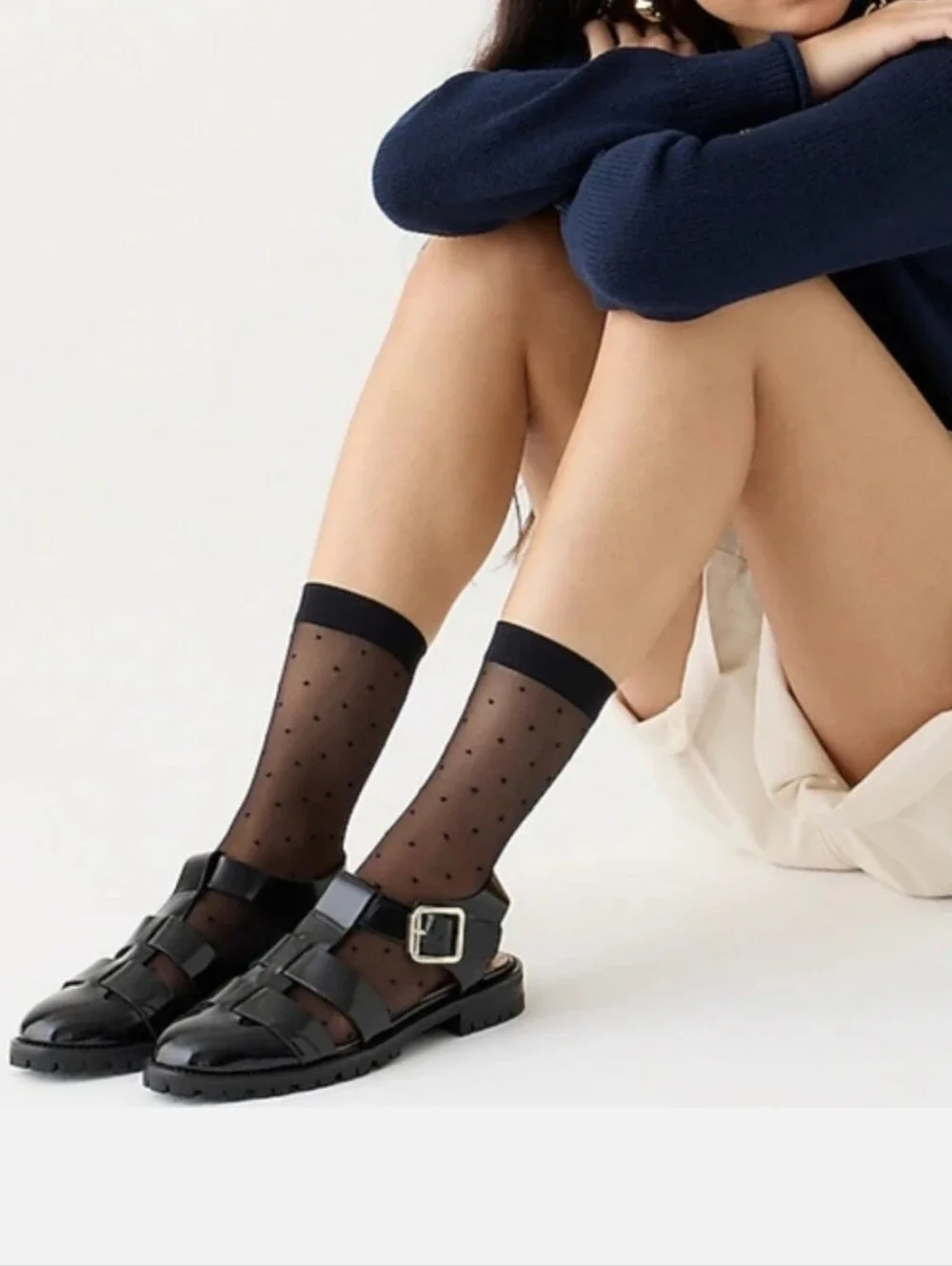 J. Crew & Madewell Sheer Ankle Sock bundle - black, light blue, white